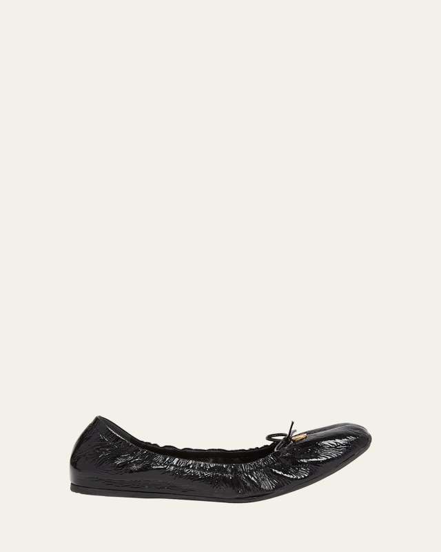 VLogo Medallion Bow Ballerina Flats