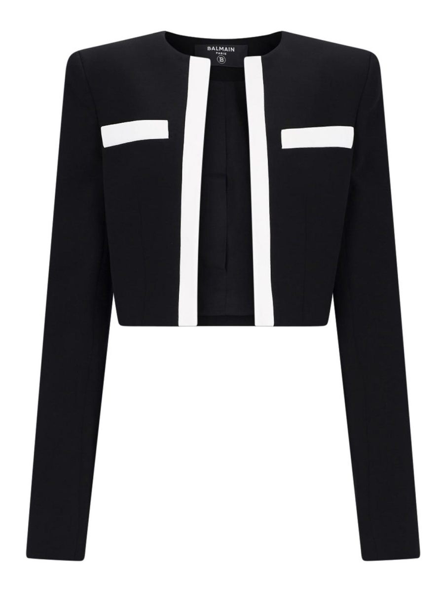 Balmain Pull Col Rond - Noir
