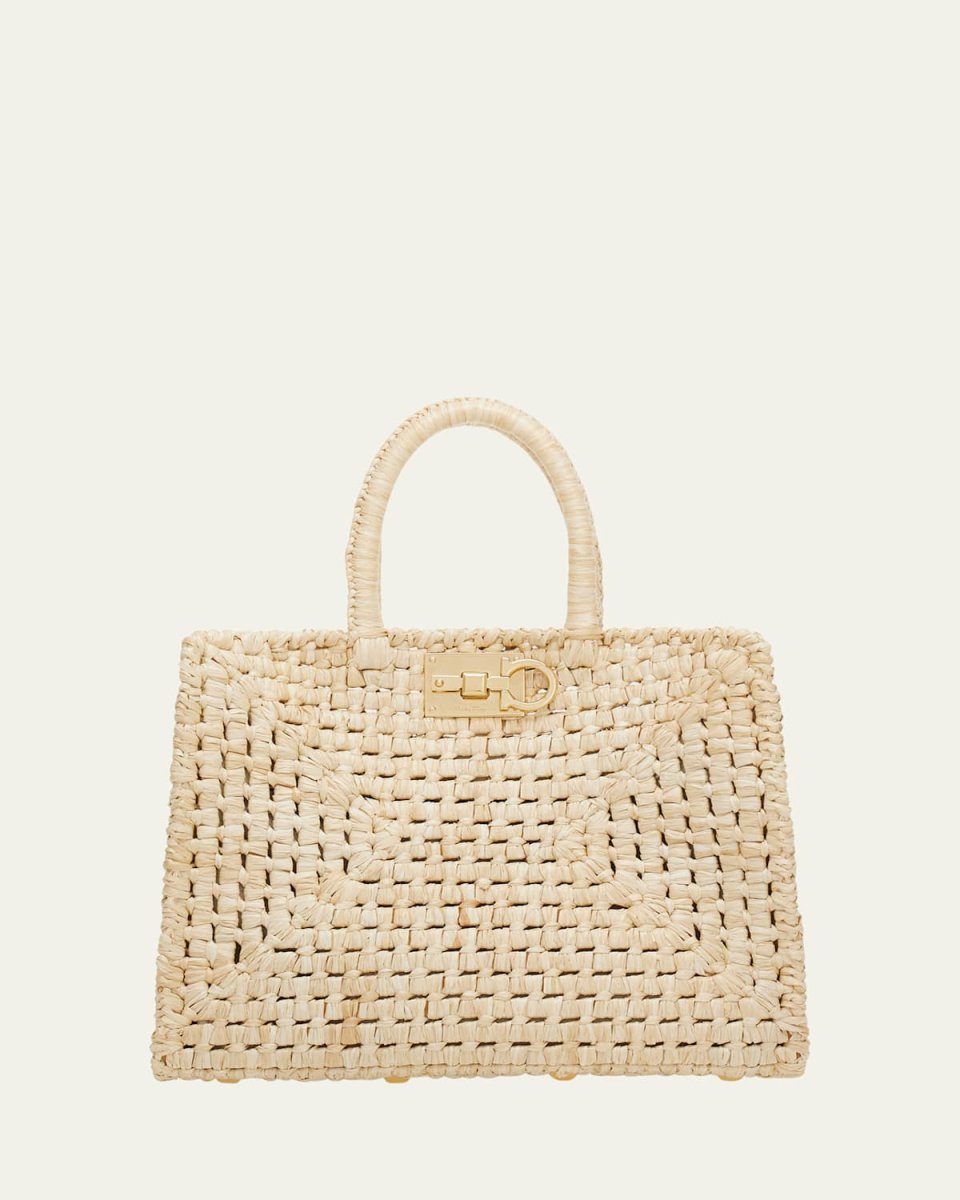 The Studio Raffia Basket Top-Handle Bag