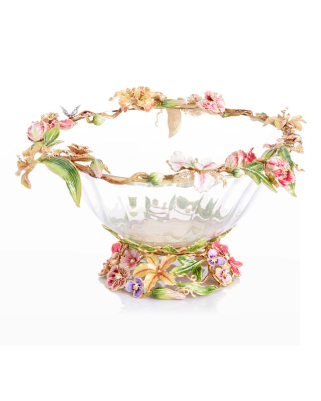 Dutch Floral Glass Bowl