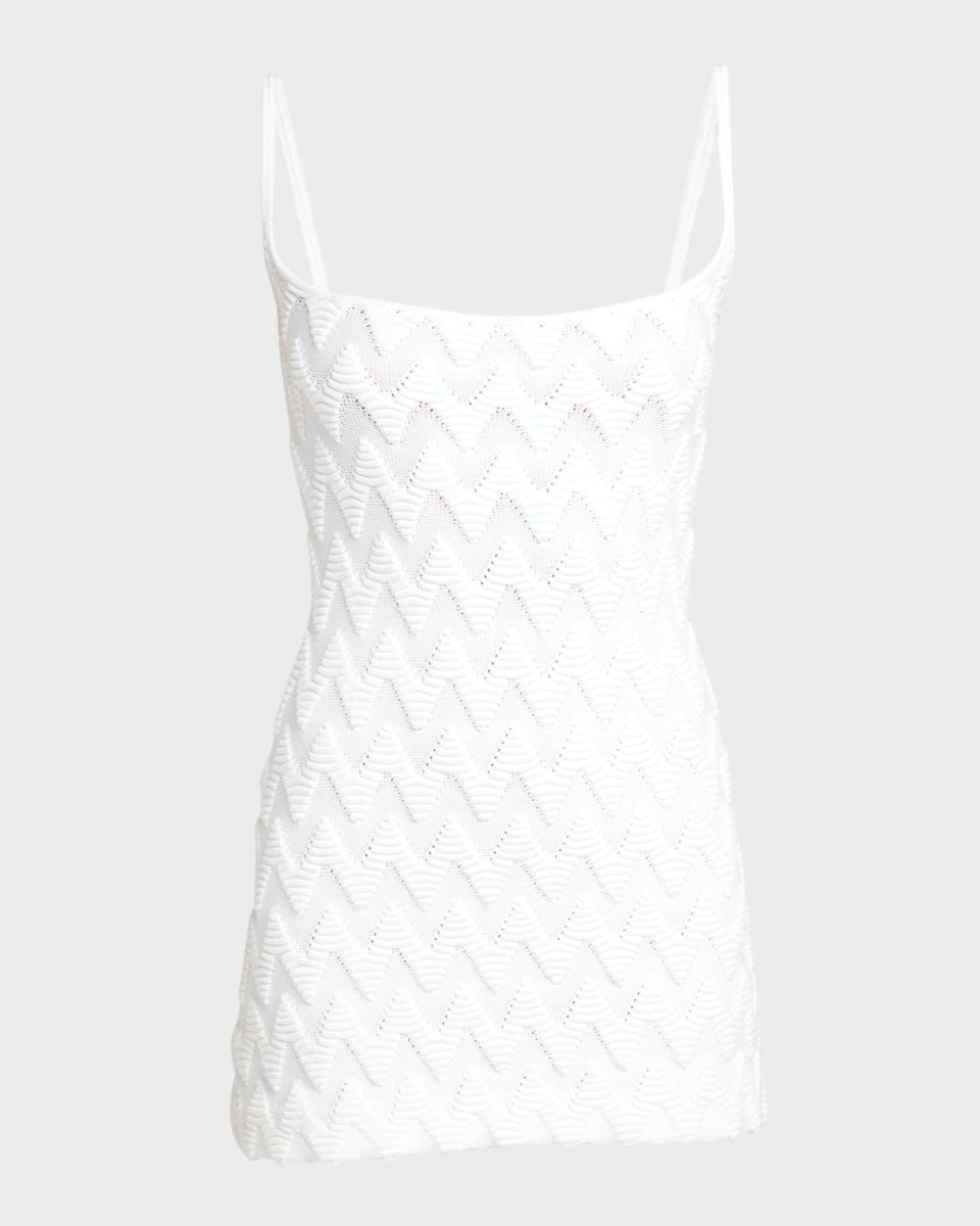 Chevron Knit Sleeveless Mini Dress