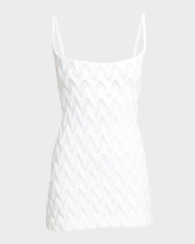 Chevron Knit Sleeveless Mini Dress