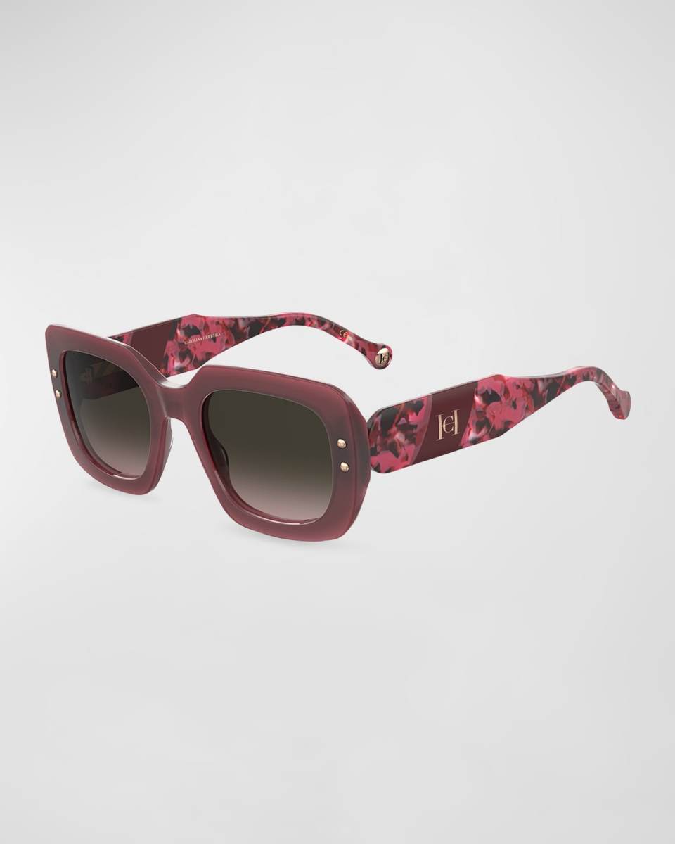 Patterned Acetate Rectangle Sunglasses