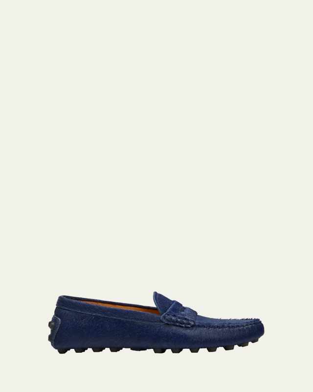 Gommino Calf Hair Penny Driver Loafers