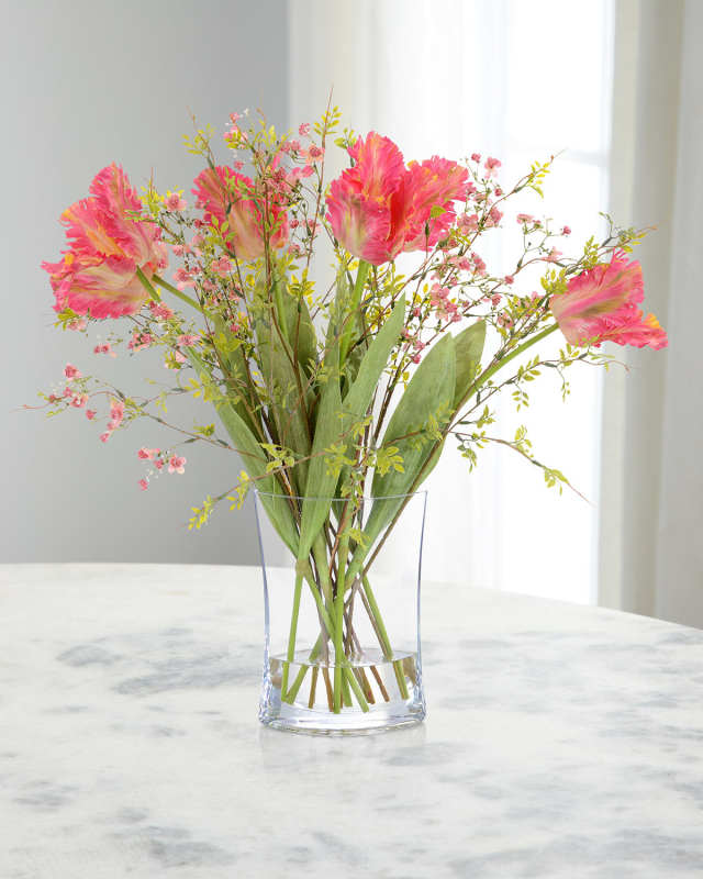 Sherbert Delight 25" Faux Floral Arrangement in Glass Container