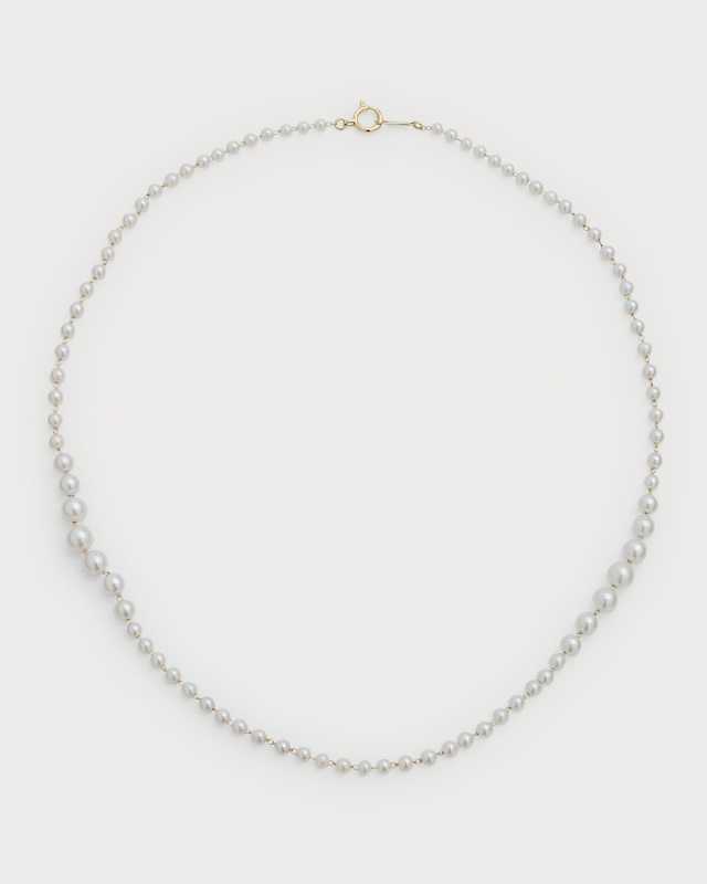 14K Yellow Gold Akoya Short Graduated Strand Necklace
