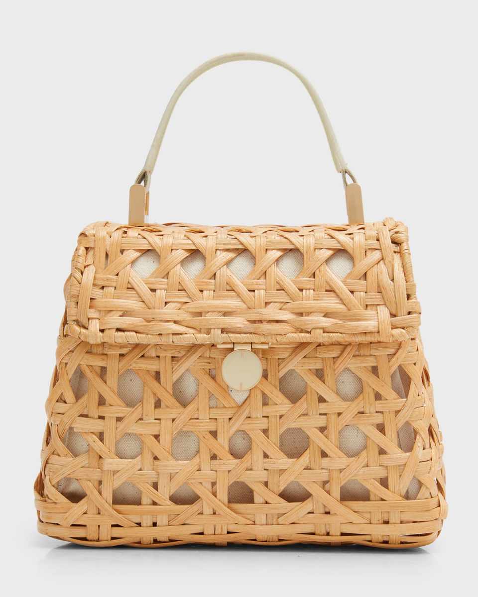 Sybil Cutout Rattan Crossbody Bag
