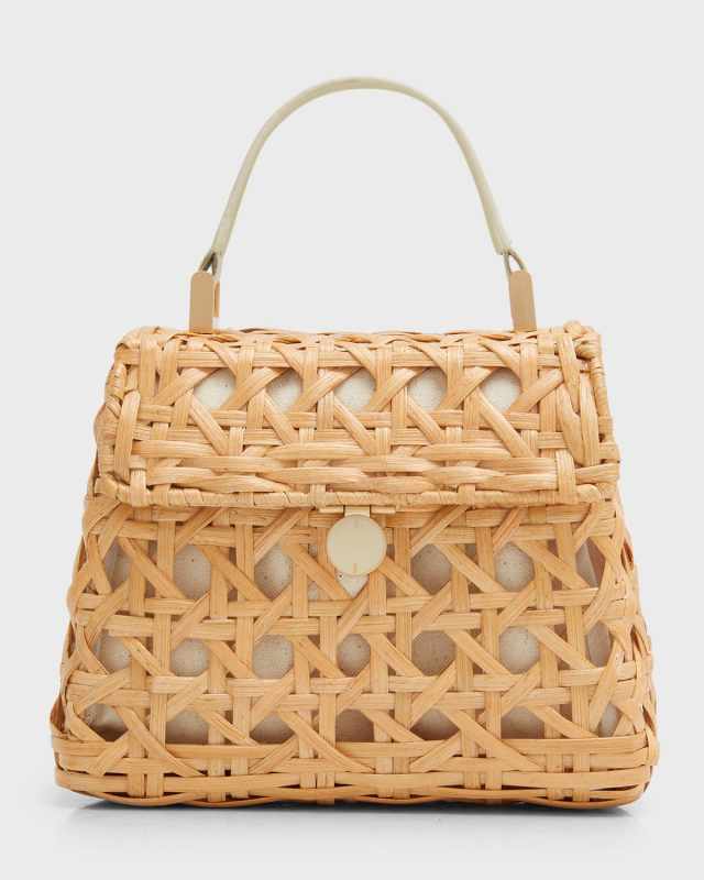 Sybil Cutout Rattan Crossbody Bag