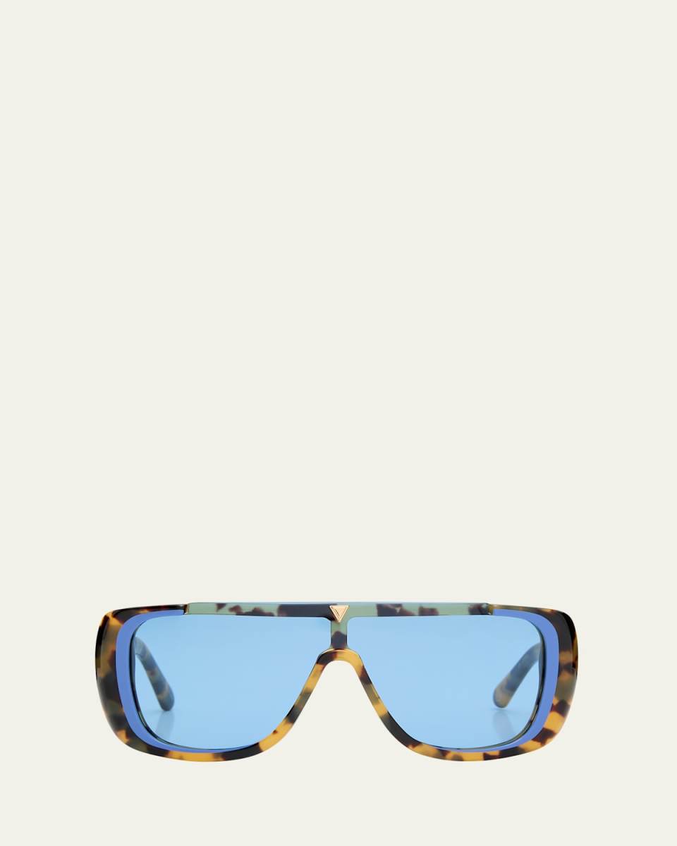 Logo Acetate Shield Sunglasses