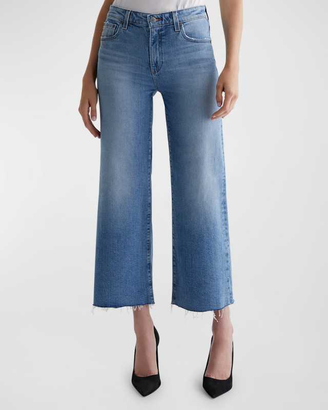 Saige Mid-Rise Wide-Leg Crop Jeans