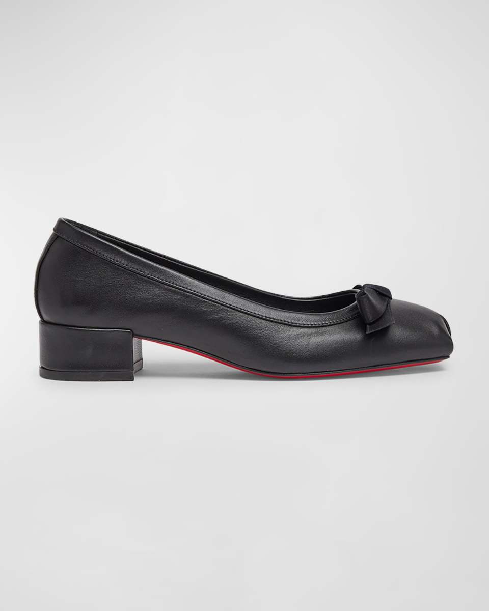 Mamaflirt Leather Red Sole Ballerina Pumps