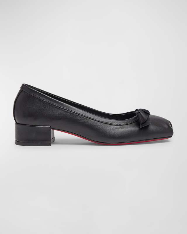 Mamaflirt Leather Red Sole Ballerina Pumps