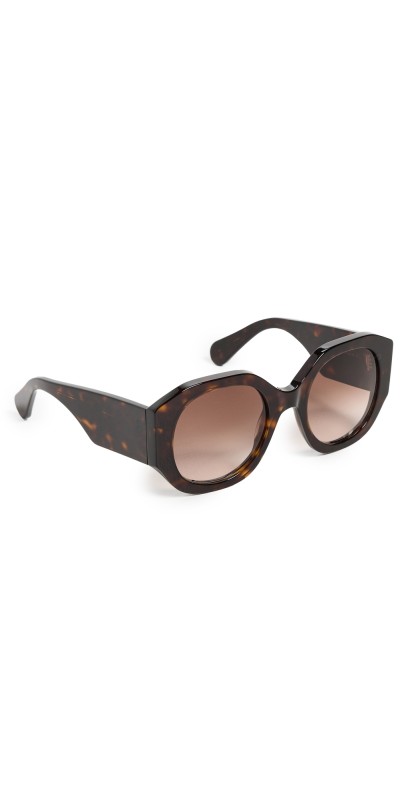 Chloe Oversized Logo Sunglasses Havana-Havana-Brown