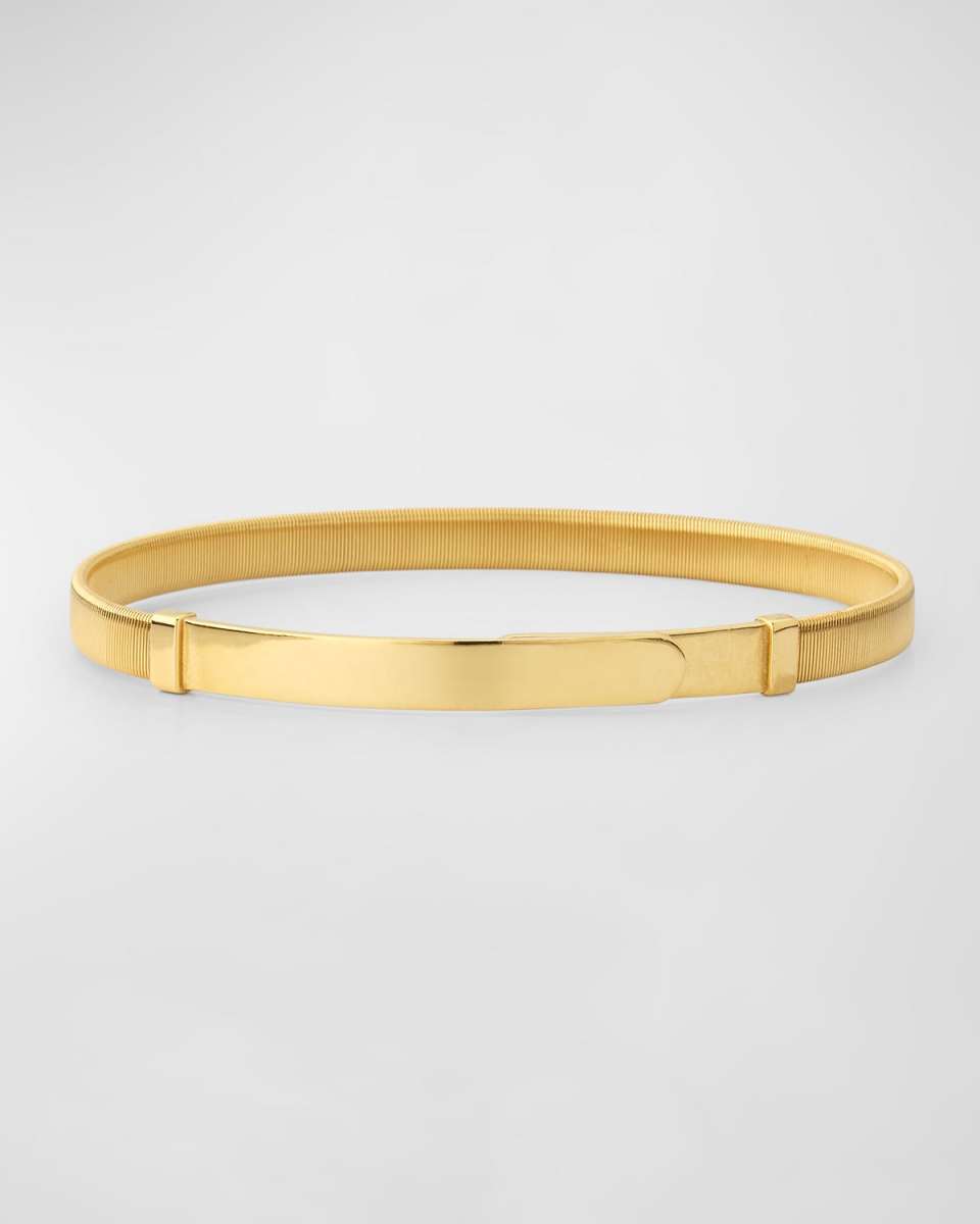 18K Yellow Gold Coil Thin Bangle Bracelet
