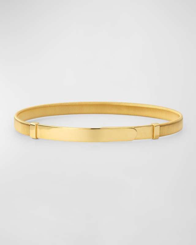 18K Yellow Gold Coil Thin Bangle Bracelet