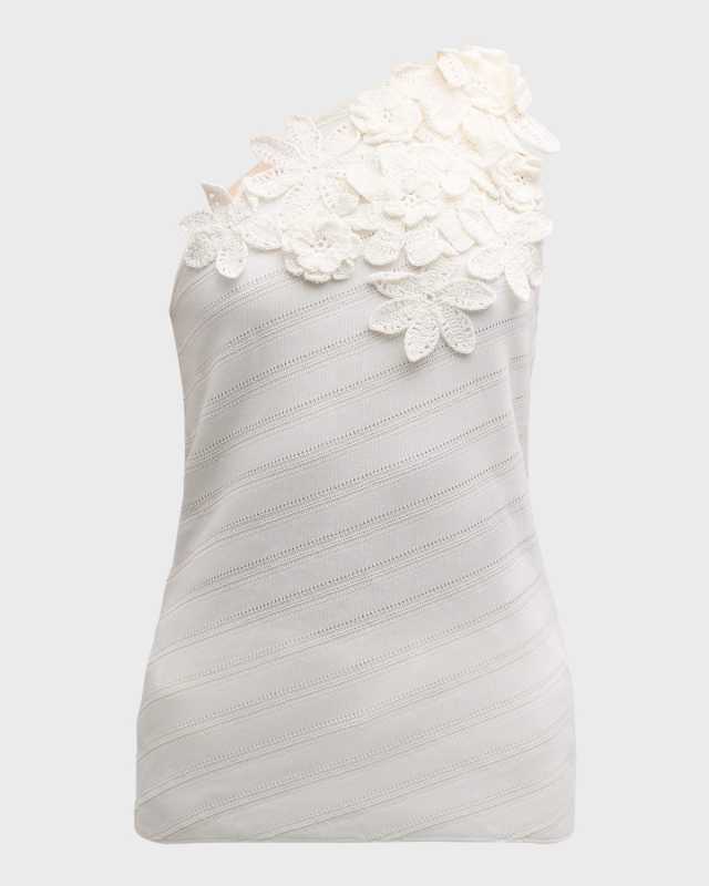 Flower One-Shoulder Capucine Sweater Top