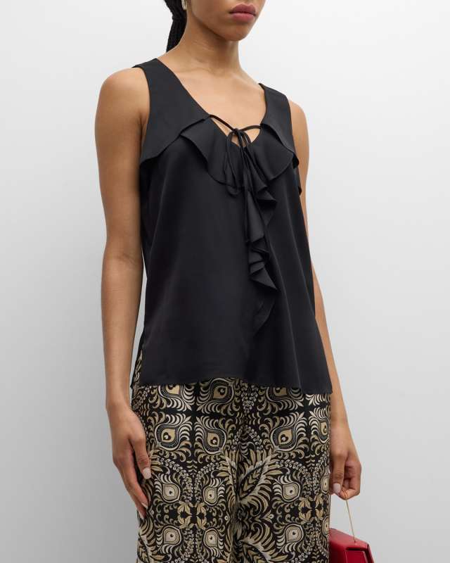 Demy Sleeveless Ruffle Blouse