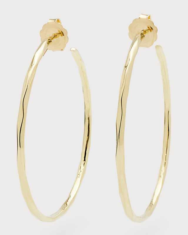 Large Squiggle Hoop Earrings in 18K Gold