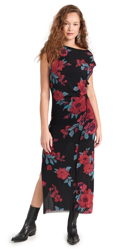 Free People Carmel Midi Dress Midnight Combo