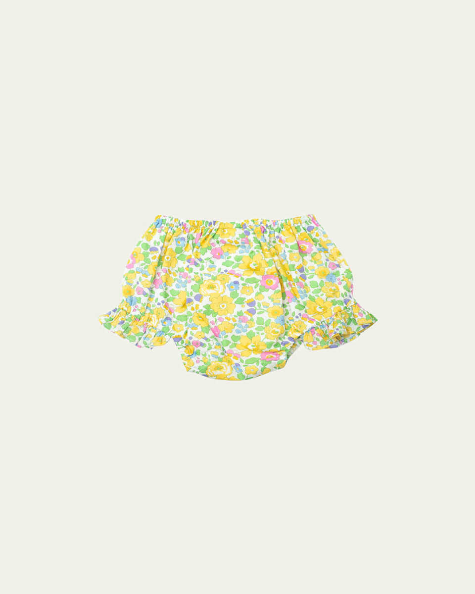 Girl's Floral-Print Bloomers, Size Newborn-24