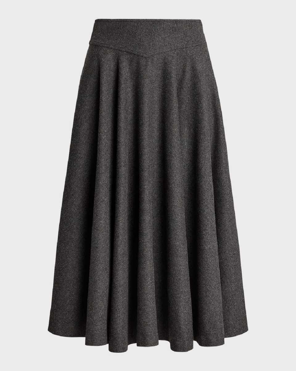Jennine Wool Flannel Skirt