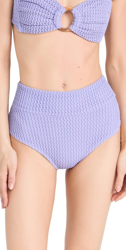 Montce High Rise Bikini Bottoms Lavender Crochet