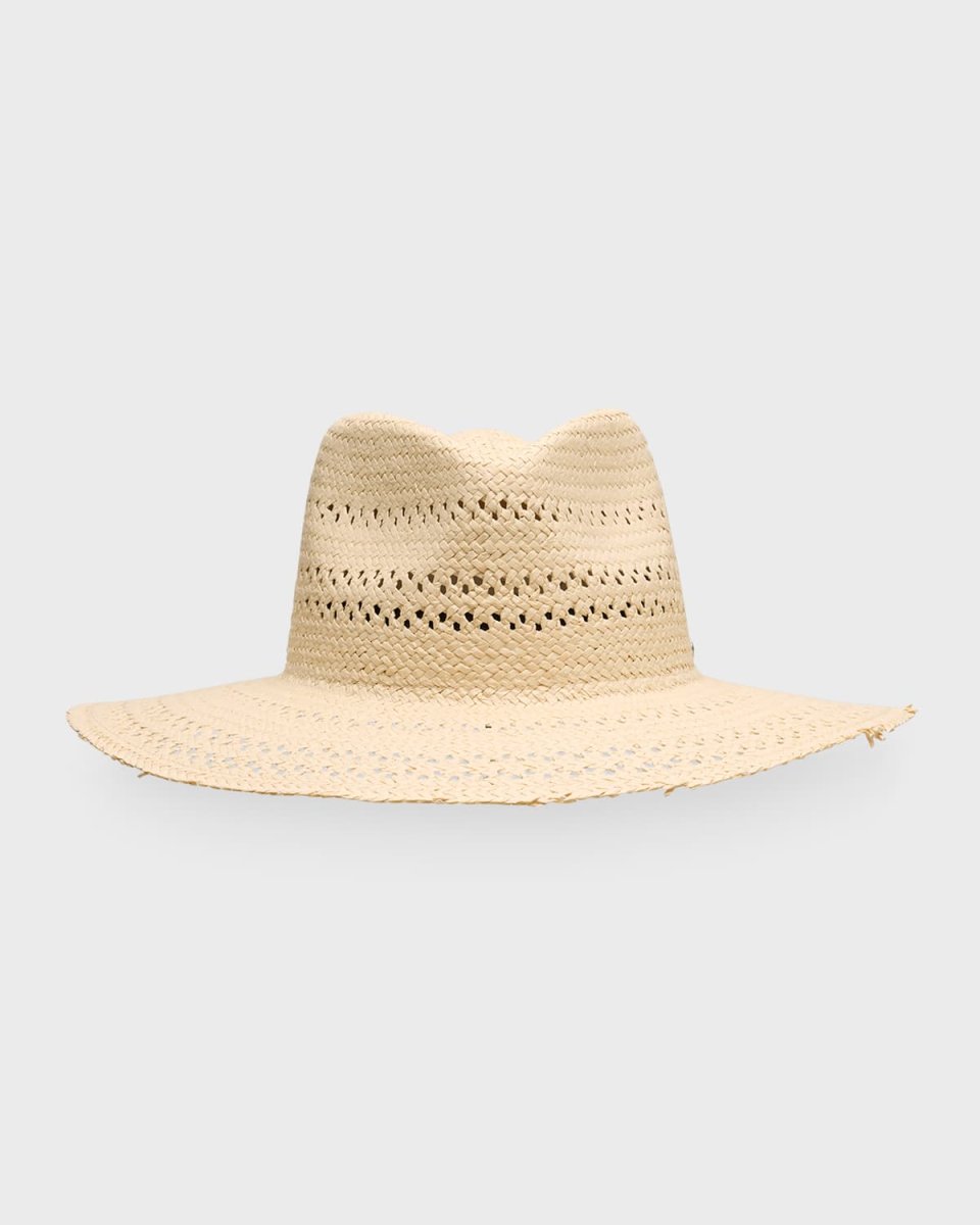 Elle Frayed Straw Fedo