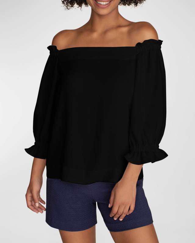 Equinox Off-Shoulder Crepe Top