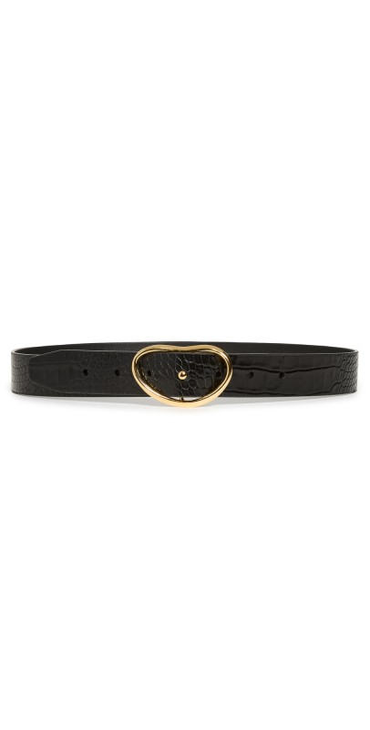 Lizzie Fortunato Wide Georgia Belt Black Croc