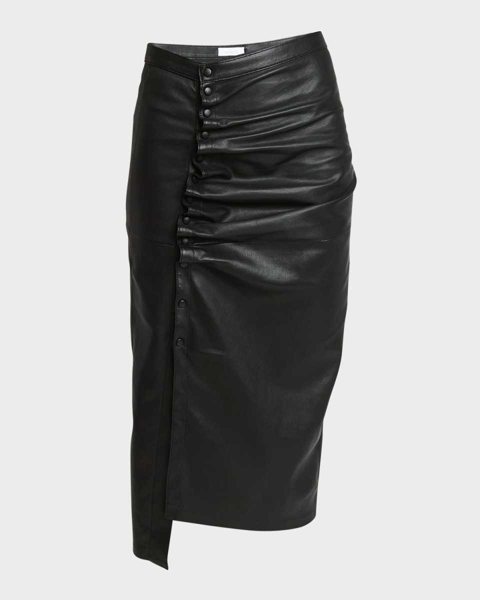Jupe Lambskin Leather Midi Skirt