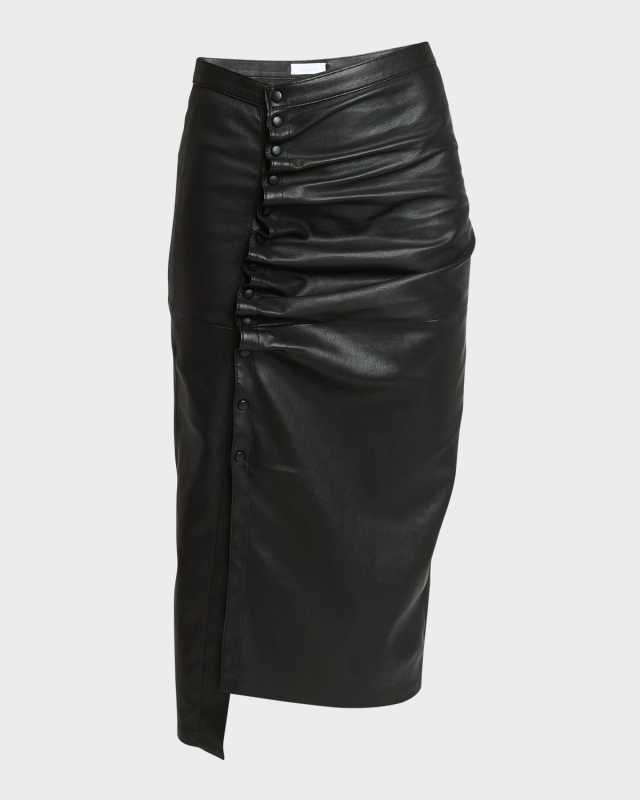 Jupe Lambskin Leather Midi Skirt