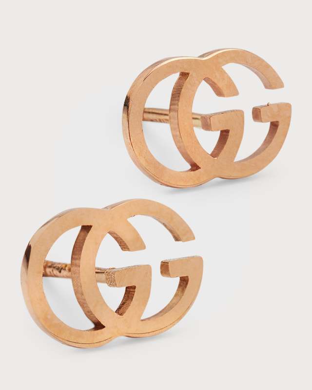 18K Yellow Gold Running G Stud Earrings