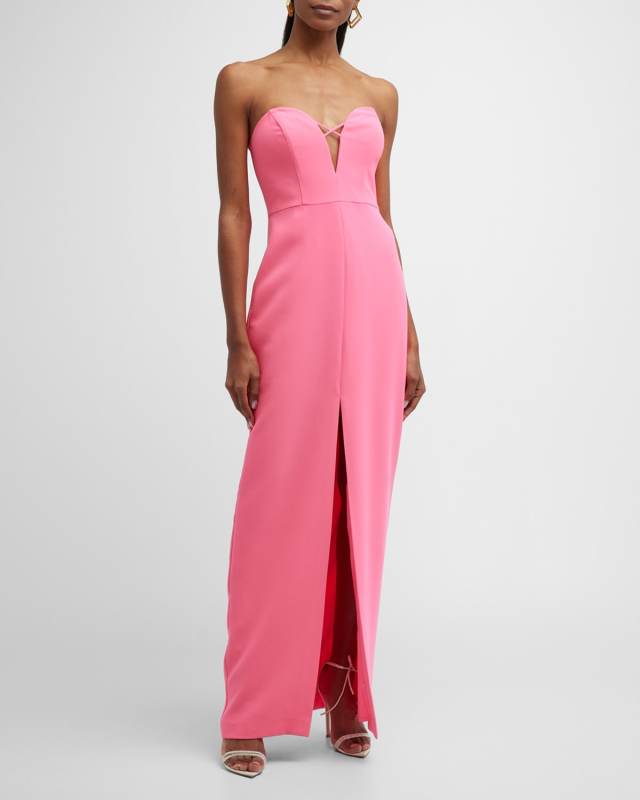 Strapless Cutout Sweetheart Column Gown