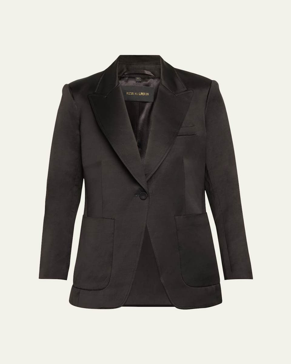 Francesca Single-Button Satin Jacket