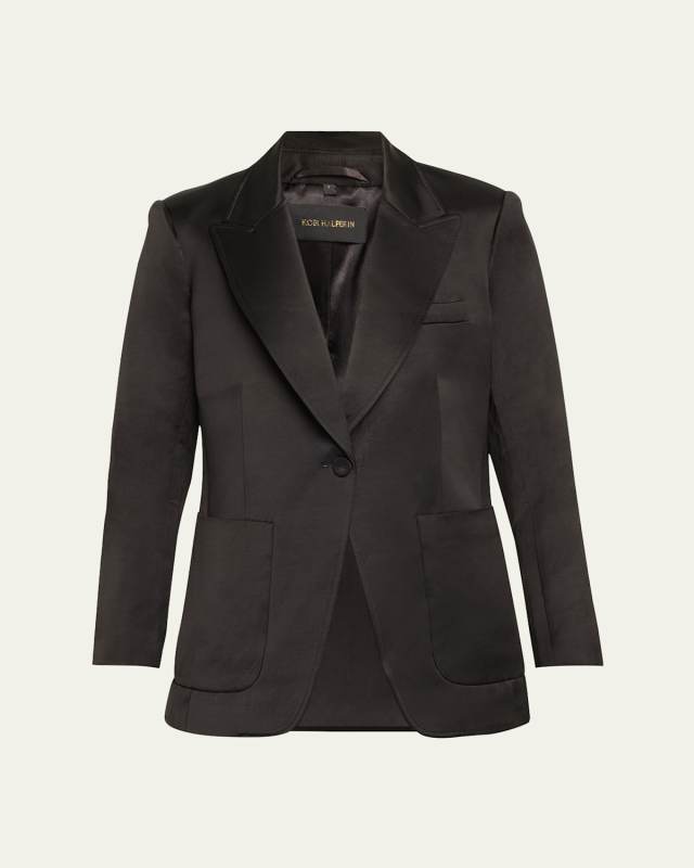 Francesca Single-Button Satin Jacket