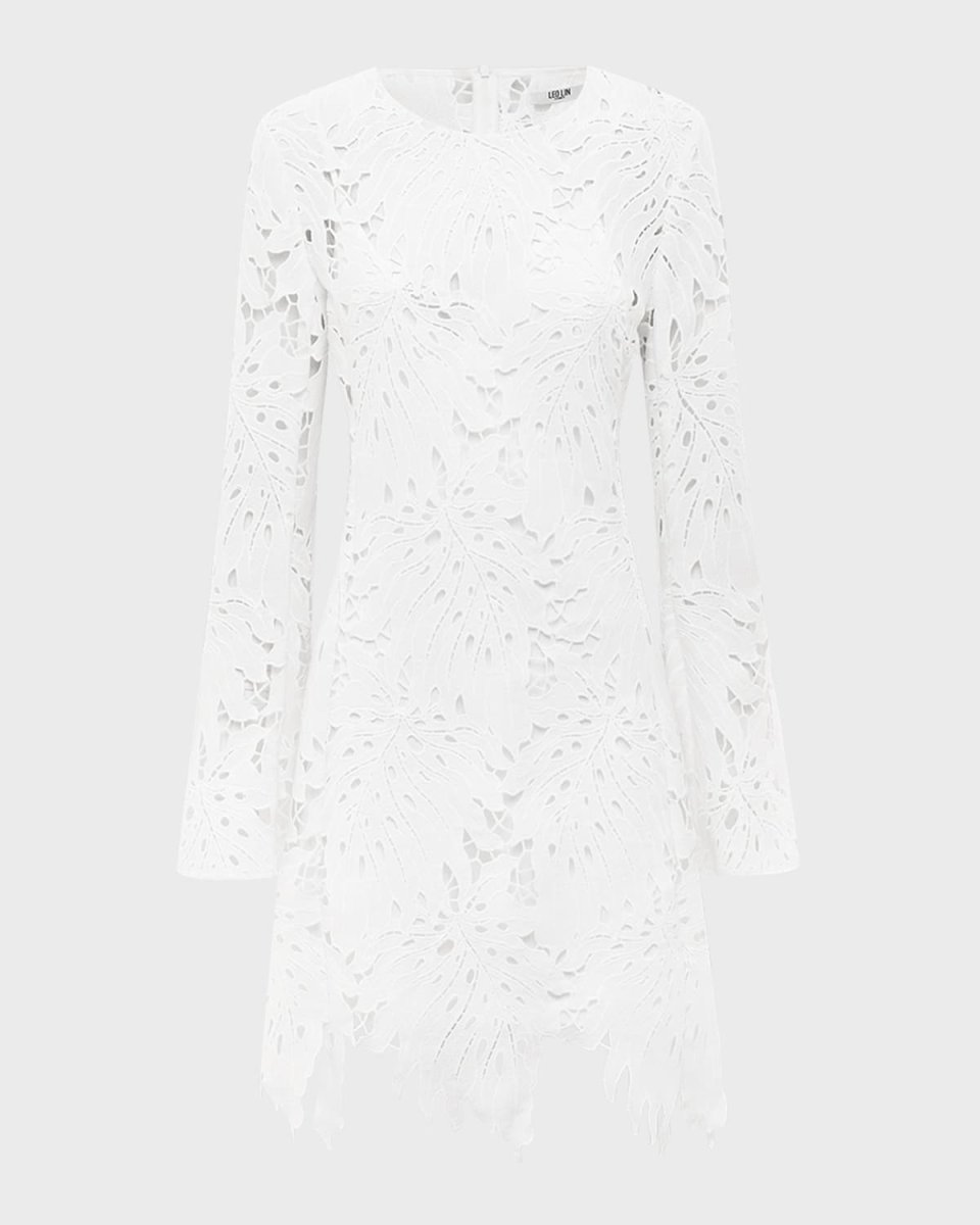 Selena Crochet Bell-Sleeve Mini Dress