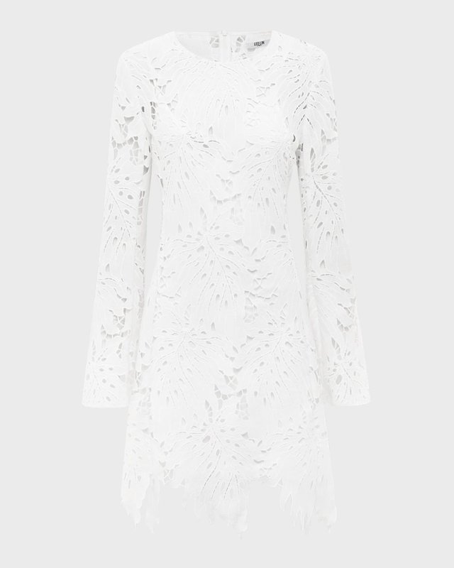 Selena Crochet Bell-Sleeve Mini Dress