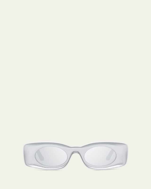 Two-Tone Acetate Inset Oval Sunglasses