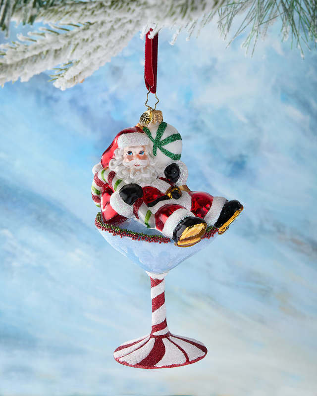 Santa-tini Christmas Ornament
