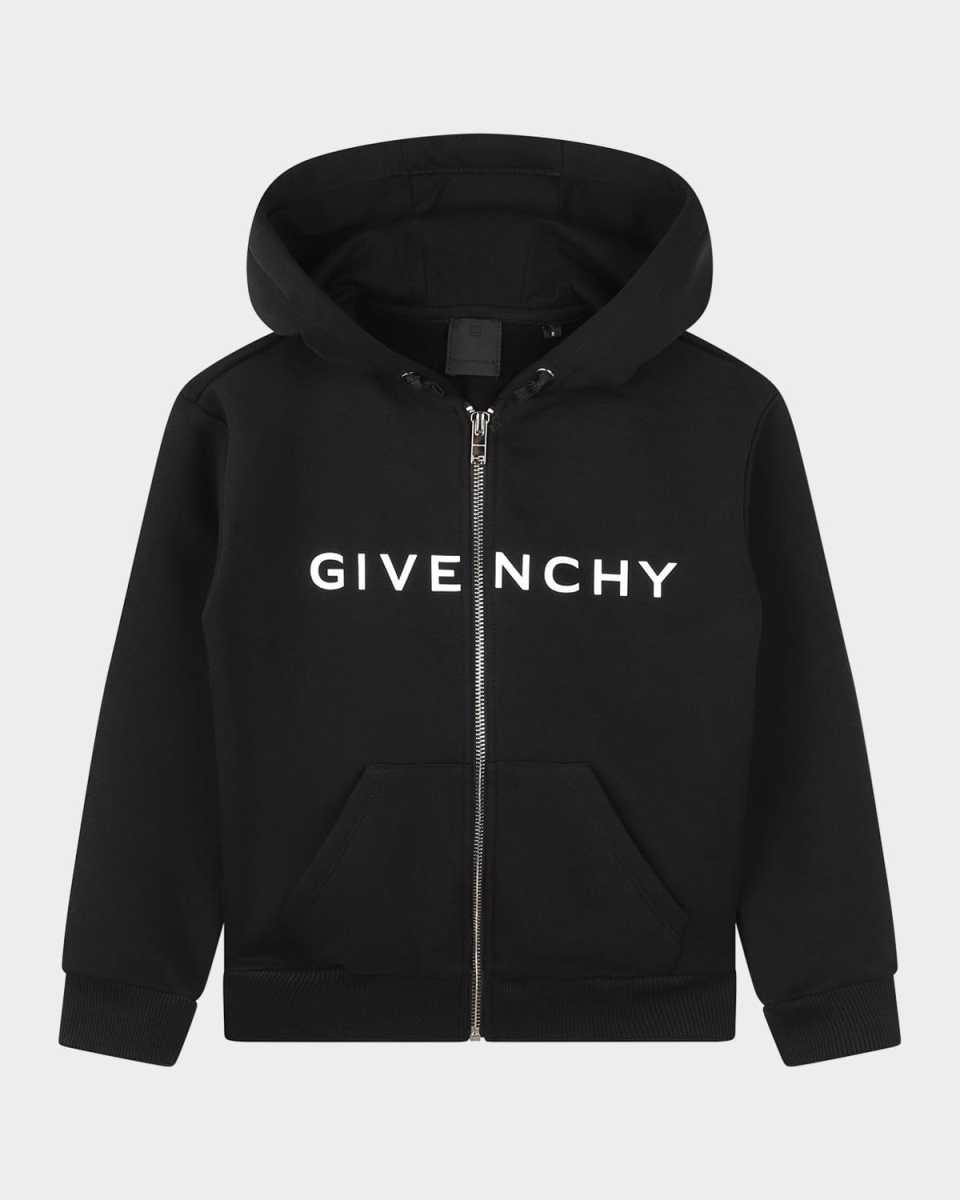Kid's Logo-Print Zip-Front Hoodie, Size 14