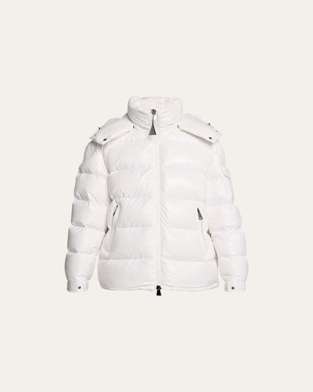 Maire Shiny Puffer Jacket with Removable Hood