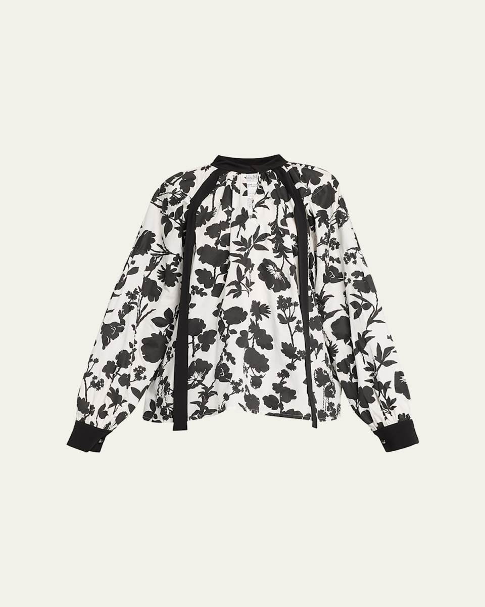Gaetana Floral-Print Long-Sleeve Blouse