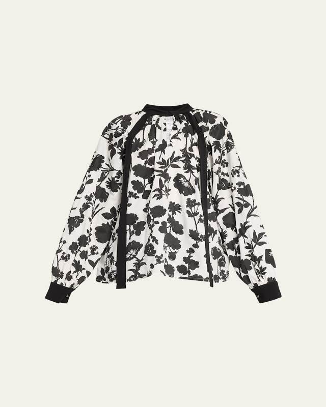 Gaetana Floral-Print Long-Sleeve Blouse