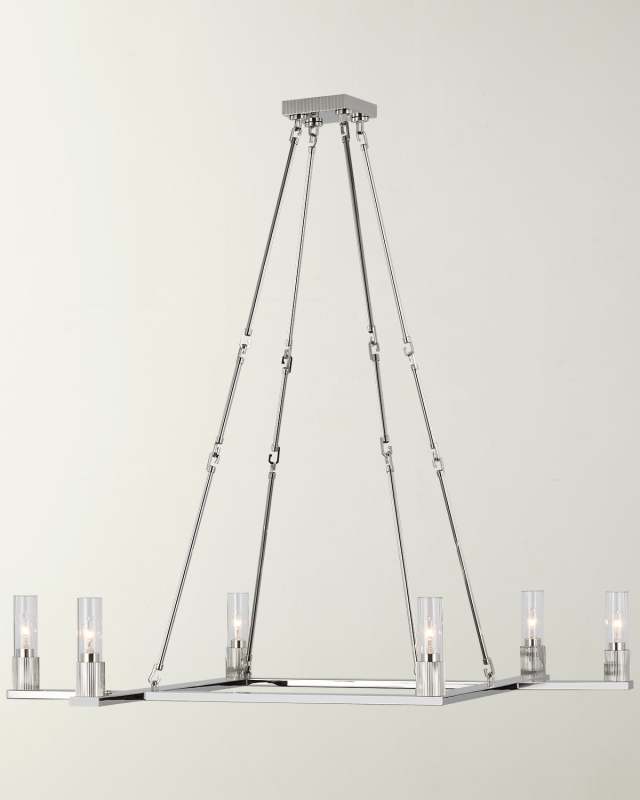 Beza Extra-Large Polished Nickel Chandelier by Ray Booth