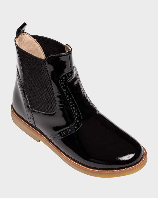 Girl's Patent Leather Ankle Boots, Toddler/Kids