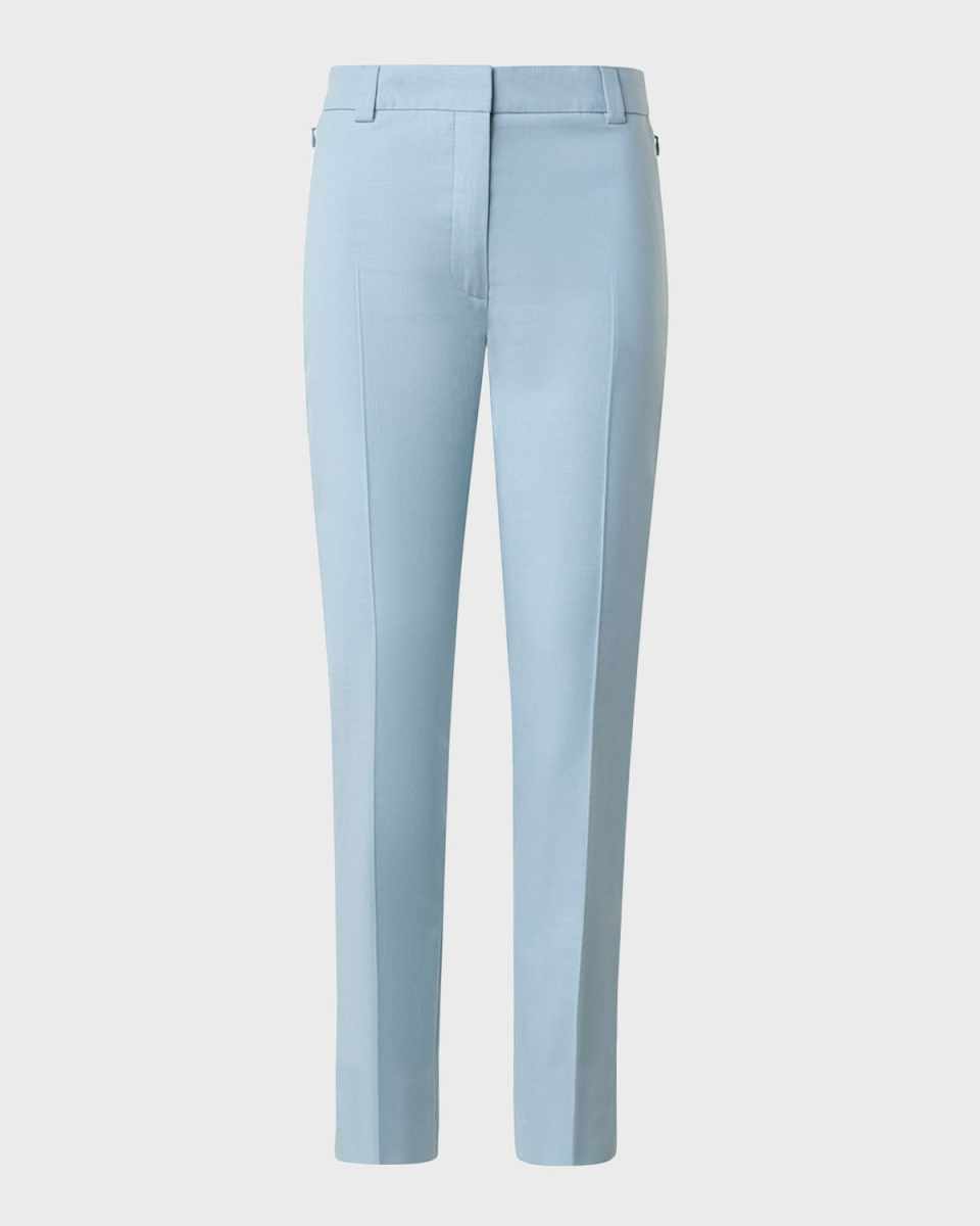 Maxima Cotton Silk Stretch Double Face Cropped Pants
