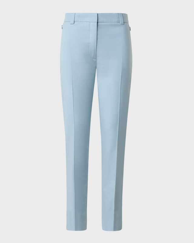 Maxima Cotton Silk Stretch Double Face Cropped Pants