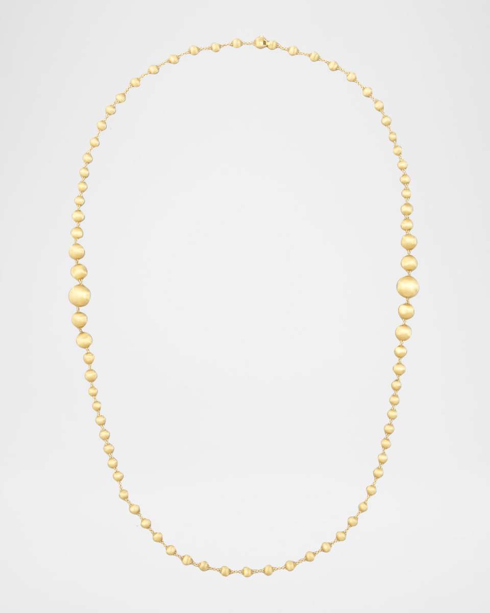 Africa 18K Yellow Gold Graduated Necklace, 36"