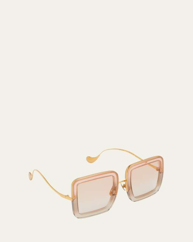 Beaming Sky Square Mixed-Media Sunglasses