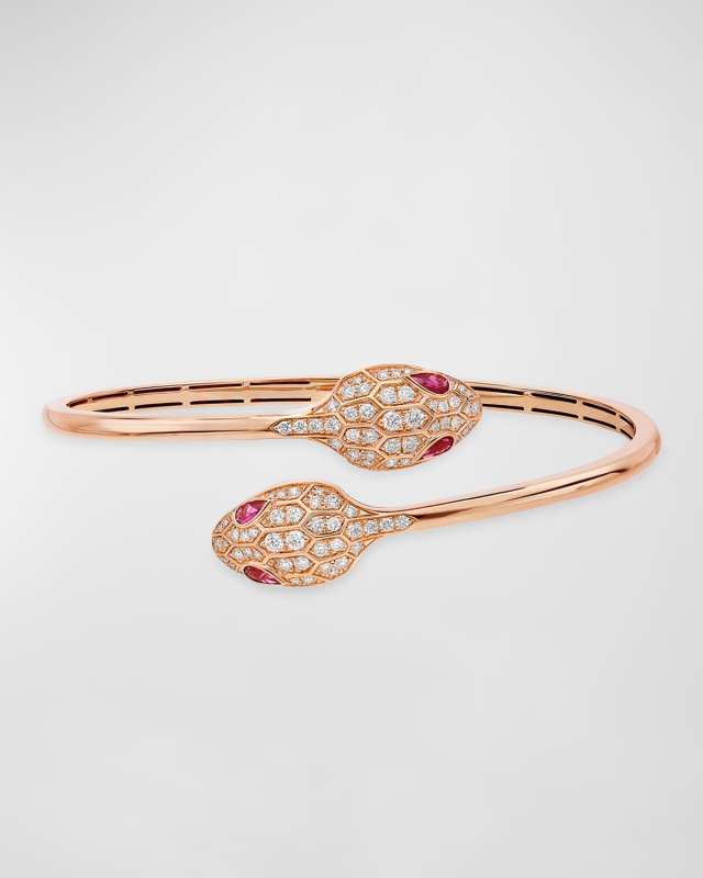 Serpenti Bypass 18K Rose Gold Diamond Bracelet